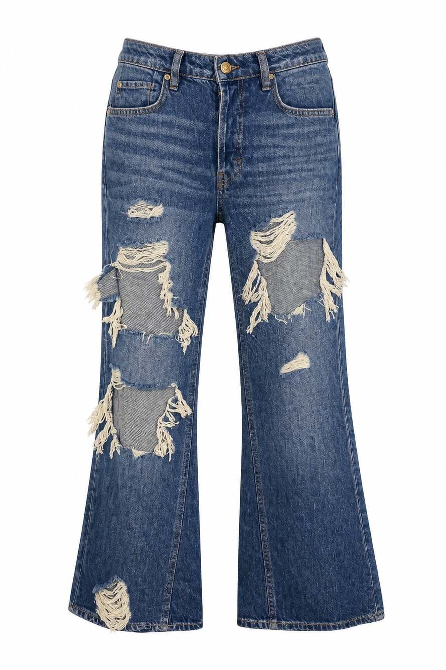 We The Free BDG25 High-Rise Distressed Wide-Leg Denim Jeans